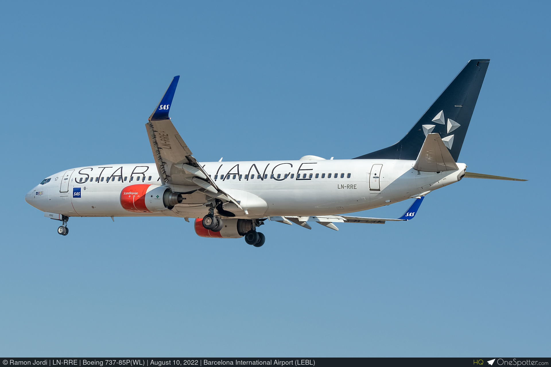 スカンジナビア航空 737-800 LN-RRE 1/400 J Fox Models JF-737-8-045 Boeing 737-800 SAS Scandinavian
