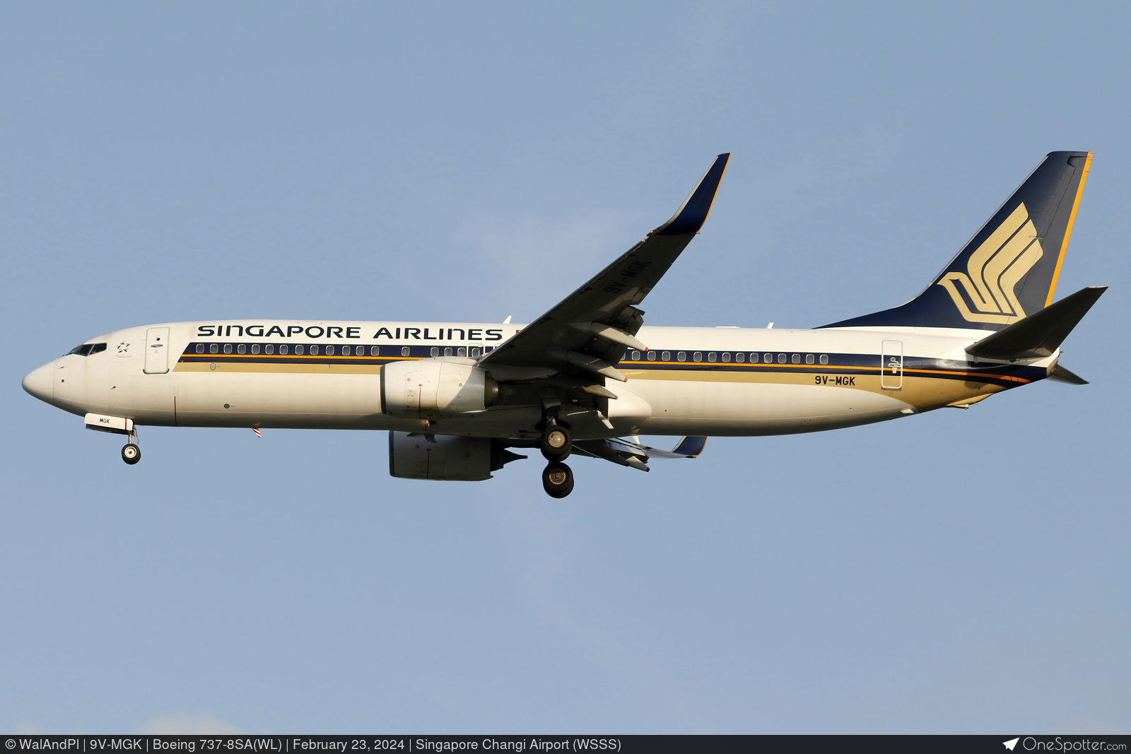 9V-MGK Singapore Airlines Boeing 737-8SA(WL), MSN 44227