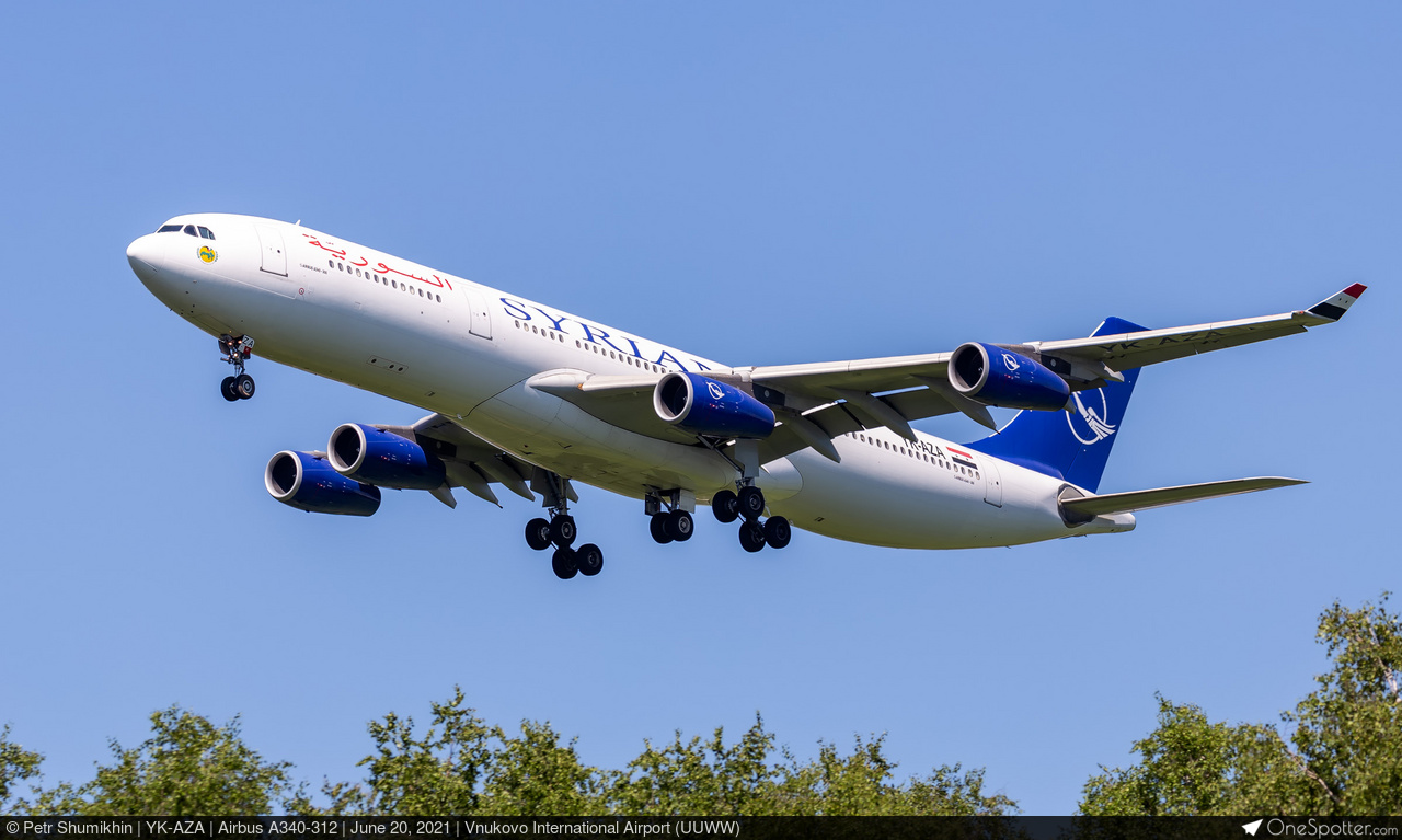 YK-AZA Syrian Arab Airlines Airbus A340-312, MSN 381