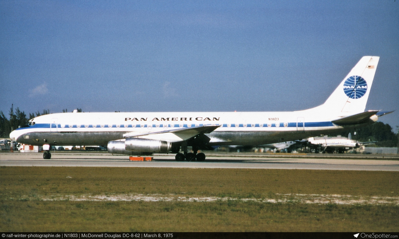 航空機・ヘリコプター Pan Am DC-8-62 N1803 N1803 - Agro Air McDonnell Douglas DC-8-62, MSN 45895 | OneSpotter.com