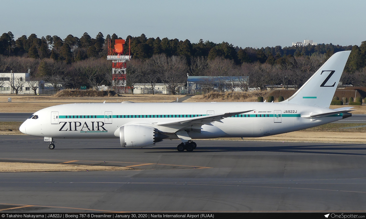 JA822J ZIPAIR Tokyo Boeing 787-8 Dreamliner, MSN 34832