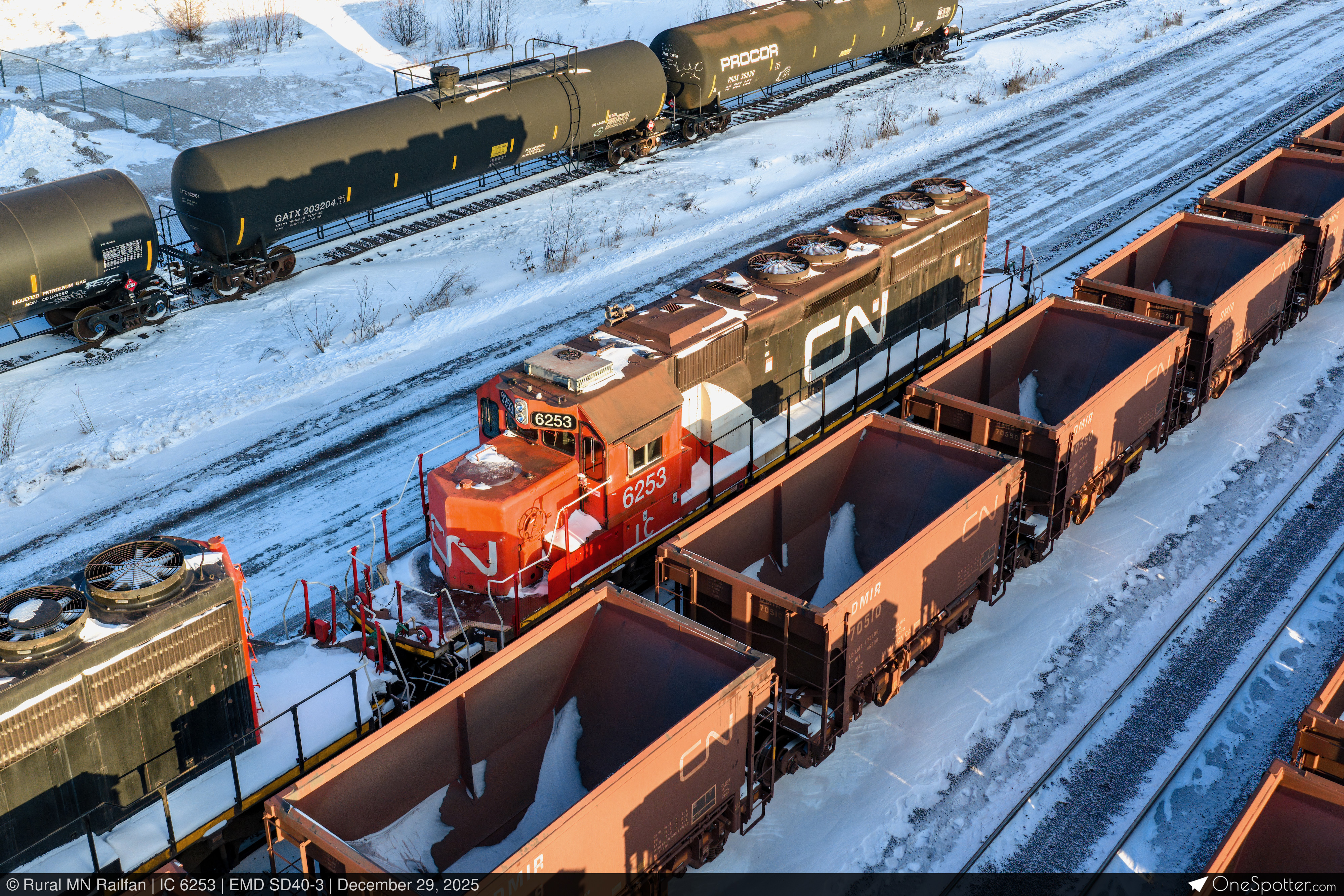 IC 6253 - Illinois Central Railroad Company EMD SD40-3, Serial
