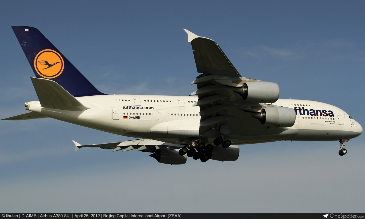 D-AIMB - Lufthansa Airbus A380-841, MSN 041 | OneSpotter.com